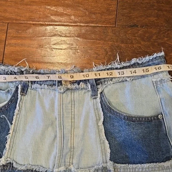 Wild Fable Patchwork Highest Rise Cut Off Shorts - Picture 6 of 9